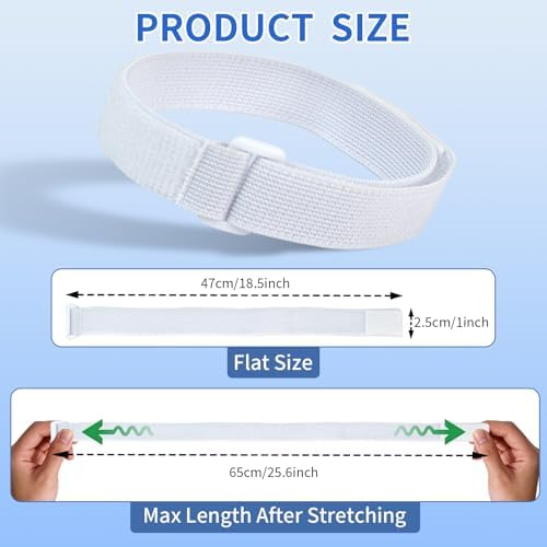 4 Packs Leg Bag Straps(White), Buckle-Type Hook and Loop Strap,Urine Drainage Bag Strap Catheter Leg Bag Straps with Soft Elastic Fabric Comfortable Silicone Grips for Men Women