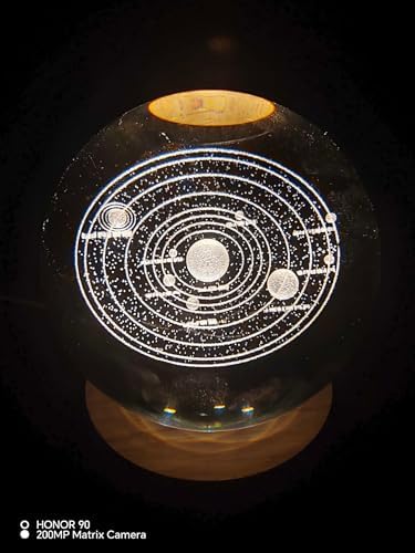 Starry Sky Lamp 3.15-inch Big Crystal Ball Night Light, USB Powered, Warm Lighting Colors (Universe) Lover's Gifts & Children's Gifts & Holiday Gifts & Bedside Table Items
