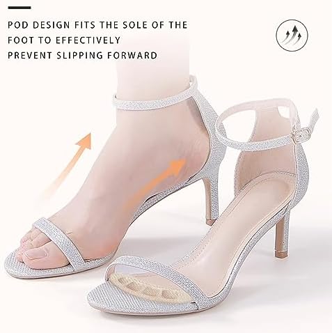 4 Pairs Ball of Foot Cushions, Gel Metatarsal Pads Non-Slip Foot Pads for Women High Heels Comfortable Forefoot Cushions for Pain Relief Reusable Sandals Cushion Insole Adhesive Shoes Inserts