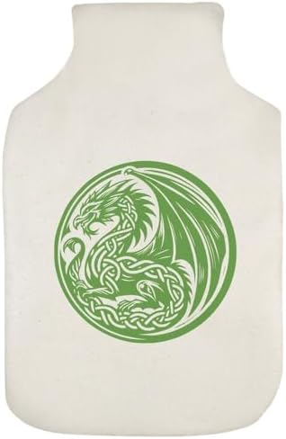 Azeeda 'Green Dragon Motif' Hot Water Bottle Cover (HW00050283)
