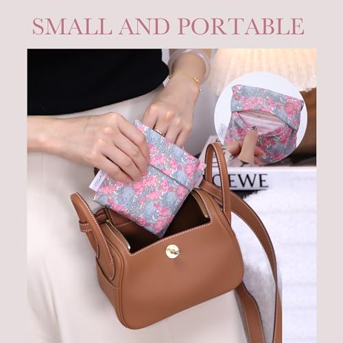DGAZ Sanitary Napkin Storage Bag, Period Bag for Teen Aged Girls, Portable Period Bag for Panty Liners/Menstrual Cup/Small Tampons,Mini Makeup Bag for Purse