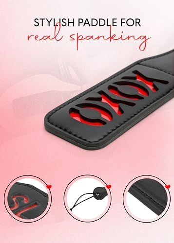 Sex Whip for Bedroom Floggers Adult Play Double Layer XOXO Spanking Paddle for Adults Riding Whip Adult Crop for Couples SM Starter BDSM Bedroom Kit