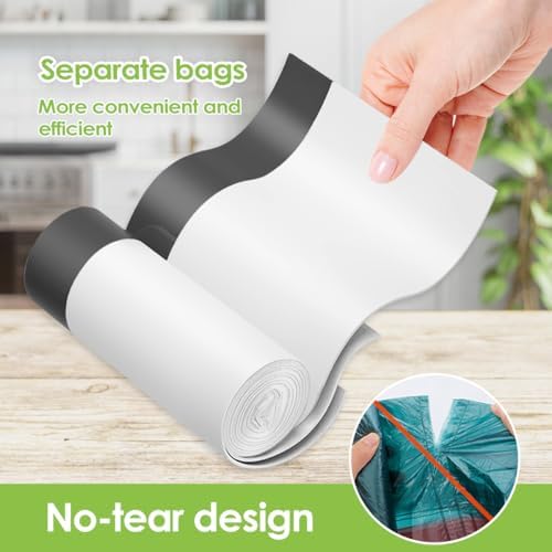 4 Gallon 72 Counts Strong Drawstring Trash Bags Garbage Bags by Teivio, Bathroom Trash Can Bin Liners, Small Plastic Bags for home office kitchen, White
