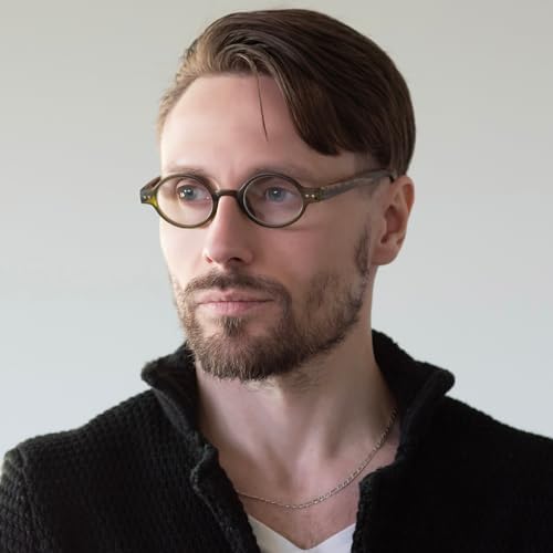2SeeLife Small Round TR-90 Reading Glasses for Men & Women - Narrow-Medium Fit, Sturdy Frame, Spring Hinges, Retro Readers, Green, +0.75