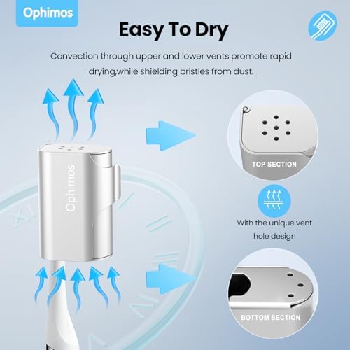 Aluminum Toothbrush Head Cover Cap, Tooth Brush Travel Protector Case Snap-On Design Suitable for Electric and Manual Brushes,2-Pack (Silver + Black)