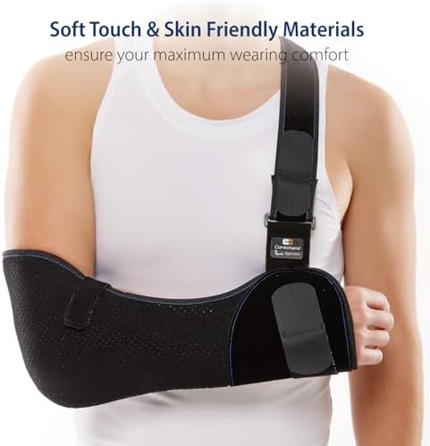 Comforband Duluxe Shoulder Immobilizer Arm Sling – Medical Sling with Adjustable Shoulder and Waist Straps for Torn Rotator Cuff, Clavical, Elbow, Forearm Injury (X-Large)