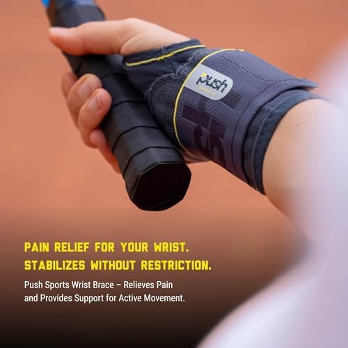 Push Sports Wrist Brace for Athletic Wrist Support. Comfortable, Easy-to-Wear Brace for Tendonitis, Fractures, Injuries, and Arthritis. (Right Medium)