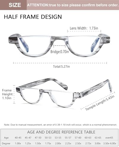 EYEURL Half Frame Reading Glasses for Women-4 Pack Blue Light Glasses Fashion Computer Readers for Women Anti UV Ray Eyeglasses with Spring Hinges,2.0