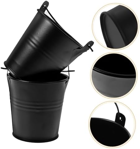 2pcs Reusable Metal Barbecue Grease Bucket Compact Oil Drip Catcher for Outdoor BBQ Easy to Clean Grill Accessory for Camping and Picnics Black