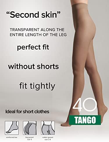 Conte Tights Sheer to Waist Pantyhose with Satin Silky Touch Effect, Tango 40 Den