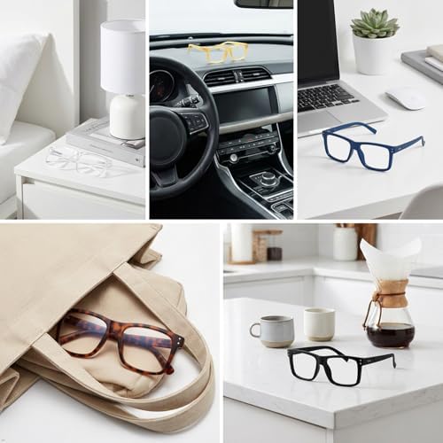 Eyekepper 5 Pack Reading Glasses +1.75, Oversized Square Large Frame Readers for Men Women, Fashion Spring Hinge Eyeglasses, Multi-Color Value Pack