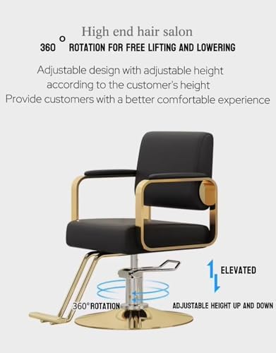 Professional Hydraulic Salon Chair - 360° Reclining, Adjustable Height, Stable Base - Ideal for Hair, Beauty, Spa Studios, Comfortable & Durable
