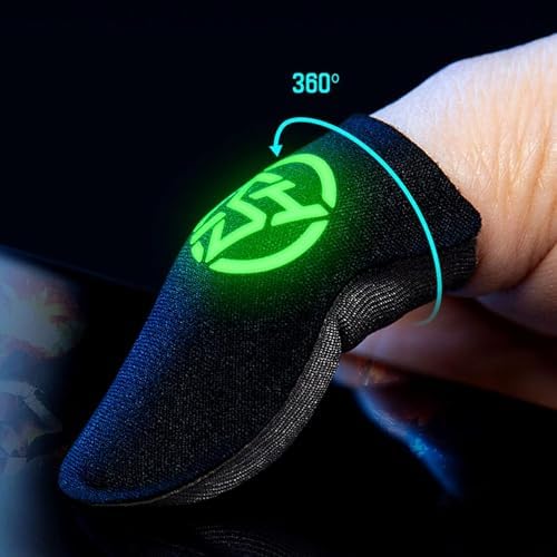 2Pcs Black Game Fingertip Gloves for Sweatproof Anti-Slip Finger Sleeve Breathable Gaming Finger Cover Thumb Gloves for Mobile Gaming Grip Pain-Relief Mobile Phone Gaming Finger, Gaming Accessories