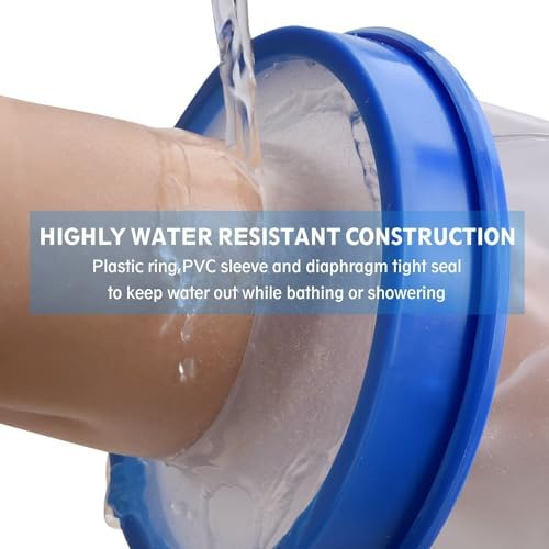 Blue Adult Half arm Cover Protector for Shower Reusable Covers for Shower Wound Waterproof Half arm Cast Covers 100% Waterproof Tight Seal Keeps Cast and Bandage Dry