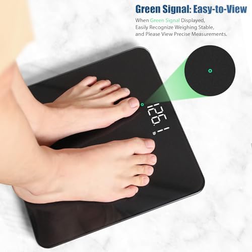 Vitafit Scale for Body Weight, High Accuracy 0.1lb by Our Professional Factory Since 2001, Digital Weight Scale LED and Step On, 3xAAA Batteries Included, 400lb/182kg, Spray Silver Black