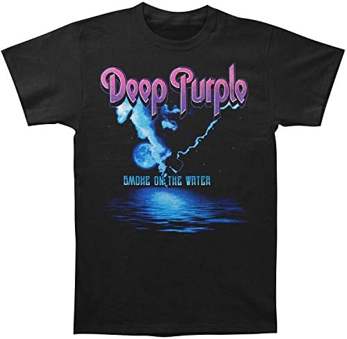 Deep Purple Men's Smoke On The Water Slim Fit T-Shirt Large Black