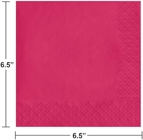 Creative Converting Touch of Color 2-Ply 50 Count Paper Lunch Napkins, Hot Magenta