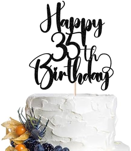 Happy Birthday 35th Cake Topper,Men/Women 35th Birthday,35th Anniversary Party Cake Topper Decorations/Dinner Party Decorations (35)