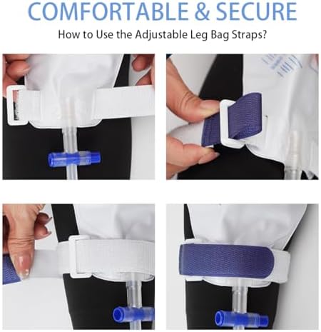 5 Pack Catheter Leg Bag Strap with Buckle Adjustable Urine Drainage Bag Straps Reusable Washable for Secure Drainage Bags