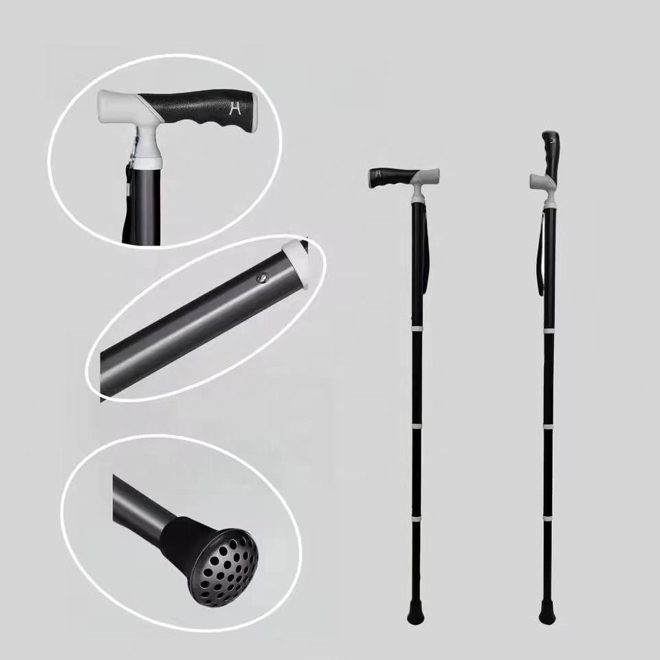 Outdoor Trekking Pole, Titanium Alloy Telescopic Walking Stick, Non-Slip, Ultra-Light, Convenient, Adjustable, Suitable for Travel, Hiking and Elderly People