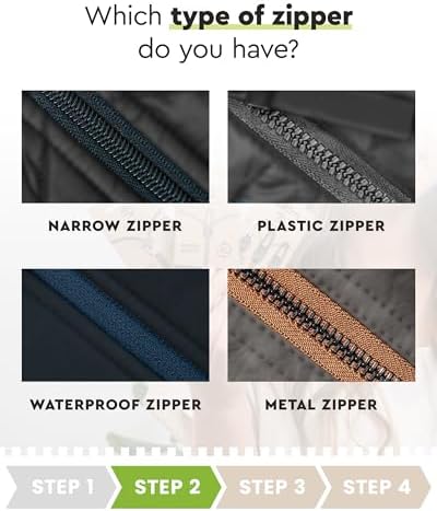 Zlideon Universal Zipper Repair Kit for Plastic & Metal Zippers Multipack - 7pcs, Silver | Instant Zipper Pull Replacement Slider for Denim, Jacket, Winter Coat | Easy to Install | Made in Germany