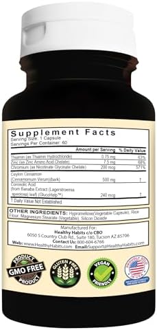 Healthy Habits StrictionD with Thiamin, Zinc, Chromium, Glucohelp Banaba Extract and Ceylon Cinnamon