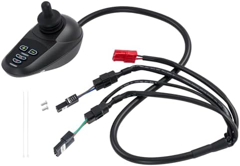 24V Electric Wheelchair Parts Joystick Controller, Professional Electric Wheelchair Controller with Horn Button DC 5 Gears Adjustable Speed 4 Keys Universal Electrics Wheelchair Joystick
