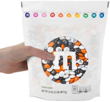 M&M’S WORLD Basketball Milk Chocolate Candy, 2 lbs Bulk Candy for Basketball Party Decor, Gifts, Favors or Sports Theme Birthday