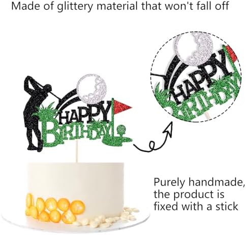 Kaoenla Golf Happy Birthday Cake Topper-Sport Theme Man Boy Girl Birthday Cake Decorations (Golf)