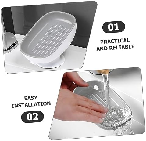 Ciieeo Shower Soap Dish with Cup Self-draining Soap Rack for Bathroom and Kitchen Easy Installation