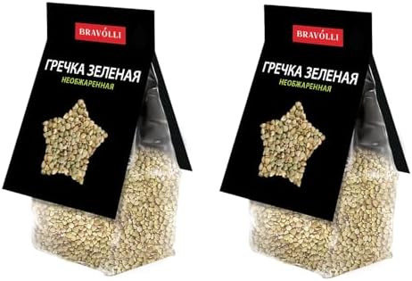Yarmarka Raw Green Buckwheat Groats 12.35 oz (pack of 2) Whole Grain, Sproutable, Naturally Gluten-Free, Vegan, High Fiber Ancient Grain - Bravolli Line