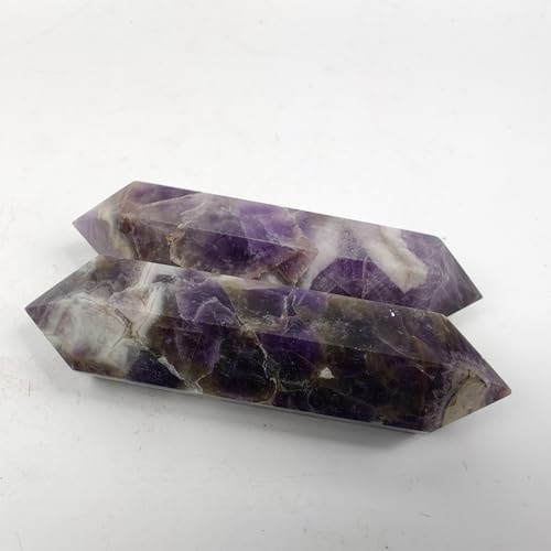 10cm Natural Crystal Tower Two Point Wand Obelisk 6 Faceted Crystals Point Chakra Stone Kit Home Decor Reiki Healing Gift (Rose Quartz)
