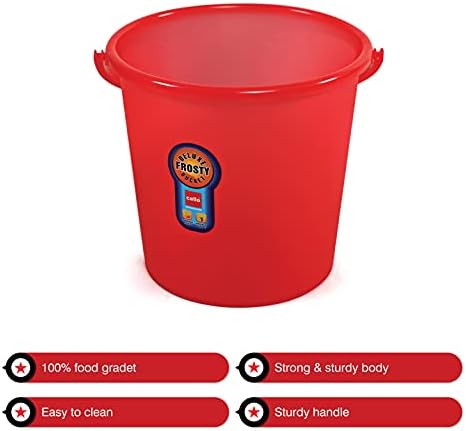 Cello Frosty Bucket DLX, 20 litres, Red (CLO_FRSTY_BCKT_20L_RED, Plastic)
