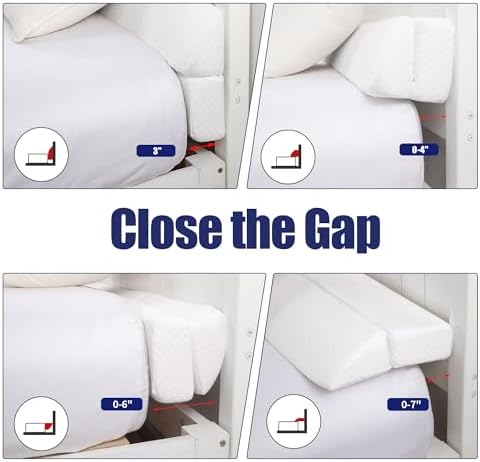 HOMBYS Wedge Pillow Headboard for Bed Gap,Foldable Bed Wedge Gap Filler King Size,Matterss Gap Filler,Multi Functional Bed Crack Pillow, Fill The Gap (0-7") Between Your Headboard and Mattress,White