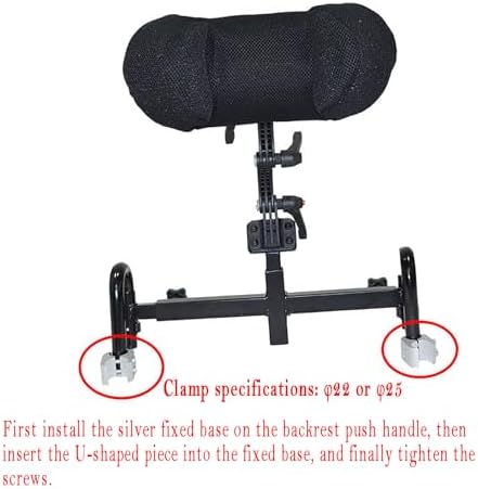 Wheelchair Headrest, Adjustable Wheelchair Headrest, Adjustable in Angle and Height, Assists in Vertebra Correction and Slows Down Vertebrae Injuries for Wheelchair Users