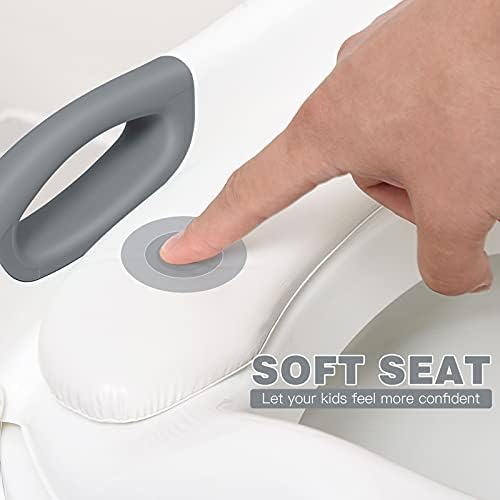Potty Training Seat ,SKYROKU Potty Training Toilet with Step Stool Ladder, for Kids Boys Girls Toddlers - Comfortable Safe Potty Seat with Anti-Slip Pads Ladder (8838-Grey)