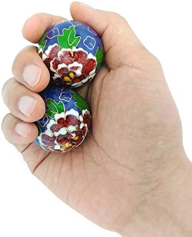 Top Chi Premium Peony Baoding Balls. Chiming Chinese Health Balls for Hand Therapy, Exercise, and Stress Relief (Medium 1.6 Inch)