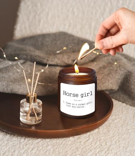 Horse Girl Definition Candle,Horse Lover Horse Rider Girls Gifts,Equestrian Gifts for Girls,Sea Salt Fragrance Scented Candles,8 oz