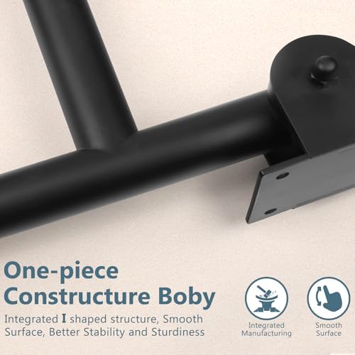 23.6 INCH Stainless Toilet Safety Rails, Matte Black Handicap Grab Bars for Elderly, Disabled Flip-Up Bathroom Grab Bar, Toilet Handrails Hand Grips Handle Shower Assist Aid