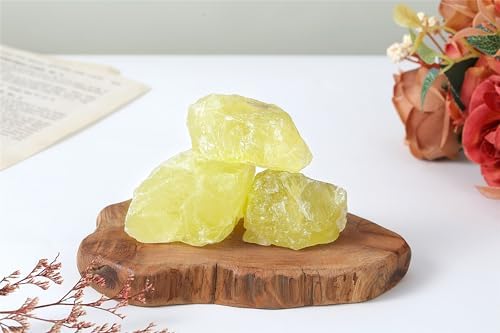 YATOJUZI Citrine 1.8-2.2" Natural Raw Stones and Healing Crystals Large Stone Rough Crystal Rocks for Tumbling Cabbing Polishing Fountain Rocks Decoration 1PCS