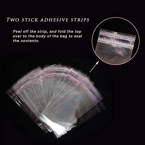 100 PCS Cake Money Box Transparent Bags, Money Pull Out Plastic Bags, Clear Self Sealing Cellophane Bags, Self Adhesive Resealable Bags, 3.1 x 7 IN