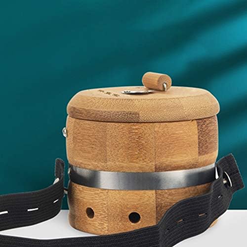 Healifty Moxibustion Box Bamboo Moxa Burner Holder 3- Gear Adjustable Temperature Tank Moxa Burning Tool with Wearable Rope for Home & Travel