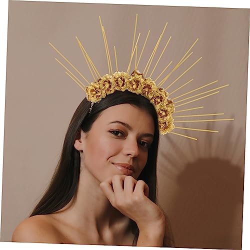 Gatuida Gothic Floral Crown Headband for Women Girls Cosplay Headdress Elegant Lace Hair Accessory for Parties and Weddings