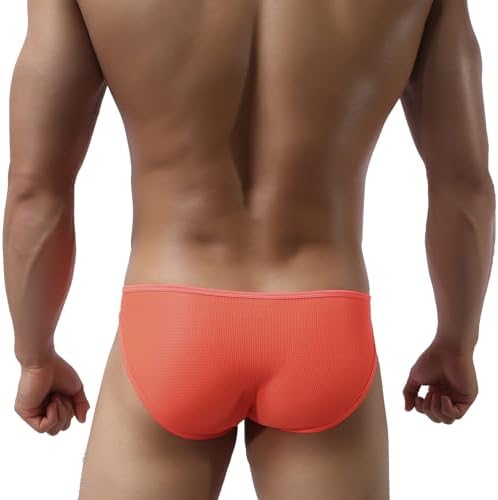 Men's Seamless Front Pouch Briefs Mens Tagless Bikini Underwear Sexy Low Rise Breathable Underpanties for Men