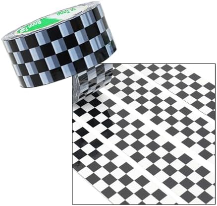 SagaSave 1PCS Waterproof Packaging Tape Decorative Checkered Pattern Tape for Packing Shipping Moving and Storage Business Packaging Supplies (1.96" x 109 Yard)