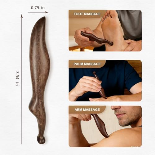 Sandalwood Acupuncture Pen, Wooden Acupressure Foot Reflexology Tool, Deep Tissue Massage Trigger Point Massager