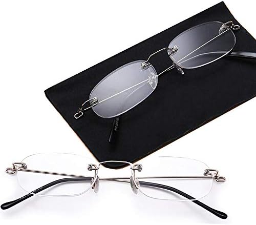 Viseng 2 Pairs Unisex Super Lightweight Rimless Quality Readers Ultra Thin Clear Lenses Frameless Reading Glasses +1.0