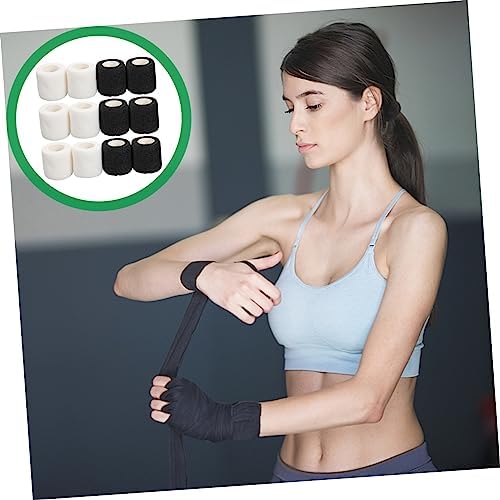 BESPORTBLE 12 Rolls Self Adhesive Elastic Bandages Wrap - Breathable Non-Woven Cohesive Bandage - 2 Inch Athletic Tape for Sports, Wrist, Ankle, Tattoo Grip Tape, Vet Wrap for Pets - Black White