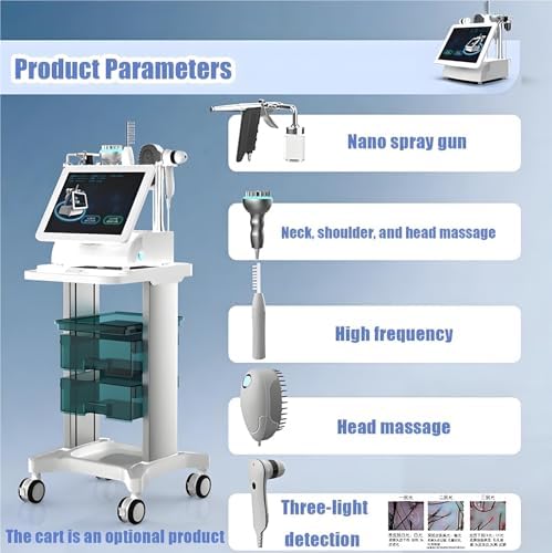 Generic Skin Diagnosis Hair Analyzer with 20" Display, Scalp Analysis Machine with Trolley, Microscope Scalp Hair Follicle Detector, HairFollicle Health Detection Camera(B)