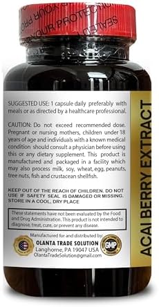 ACAI Berry Extract - Antioxidants Supplement, Acai Powder, 4:1 acai Berry Extract, All-Natural and Non-GMO Acai Boost Blend - 1 Bottle 60 Capsules